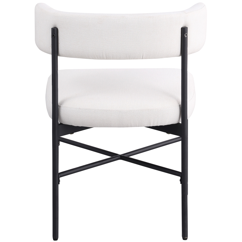 Meridian Furniture Rivage Cream Linen Textured Fabric Dining Chair (Set of 2)