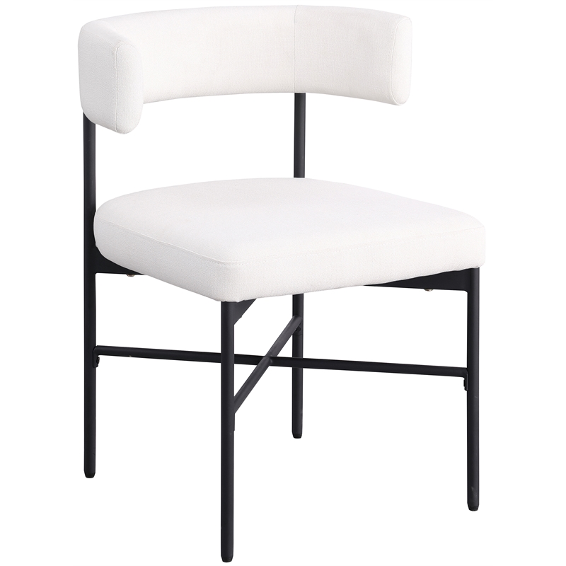 Meridian Furniture Rivage Cream Linen Textured Fabric Dining Chair (Set of 2)
