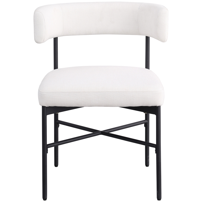 Meridian Furniture Rivage Cream Linen Textured Fabric Dining Chair (Set of 2)