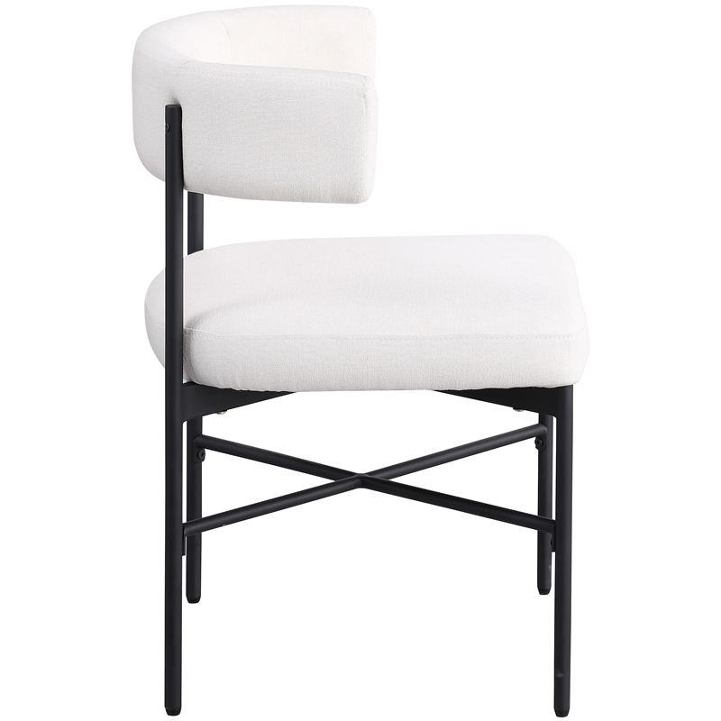 Meridian Furniture Rivage Cream Linen Textured Fabric Dining Chair (Set of 2)