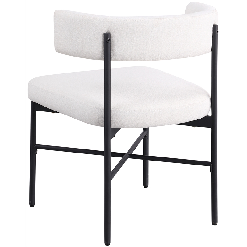 Meridian Furniture Rivage Cream Linen Textured Fabric Dining Chair (Set of 2)
