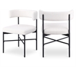 Meridian Furniture Rivage Cream Linen Textured Fabric Dining Chair (Set of 2)