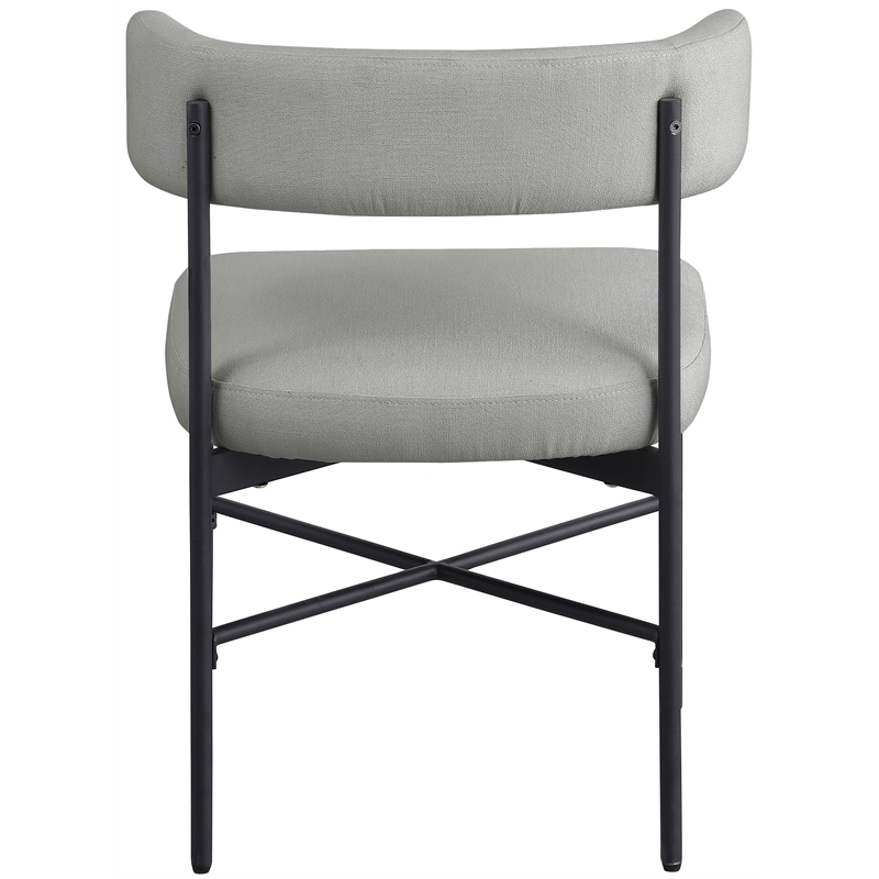 Meridian Furniture Rivage Grey Linen Textured Fabric Dining Chair (Set of 2)