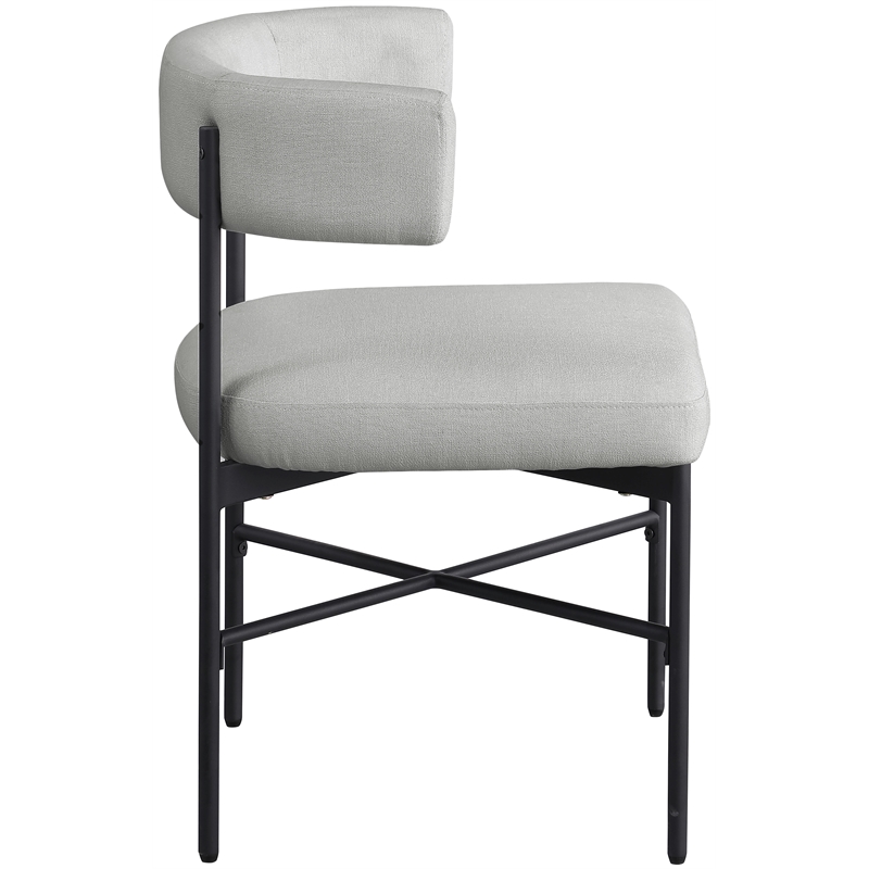 Meridian Furniture Rivage Grey Linen Textured Fabric Dining Chair (Set of 2)