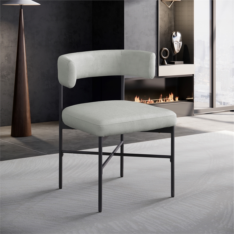 Meridian Furniture Rivage Grey Linen Textured Fabric Dining Chair (Set of 2)