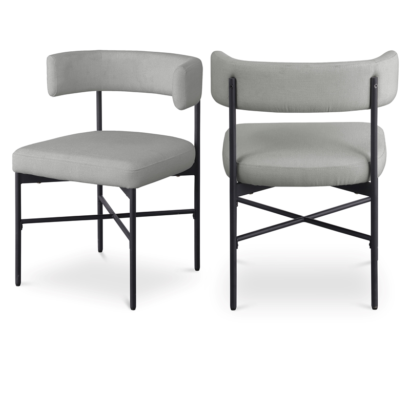 Meridian Furniture Rivage Grey Linen Textured Fabric Dining Chair (Set of 2)