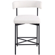 Meridian Furniture Rivage Cream Durable Linen Textured Fabric Stool (Set of 2)