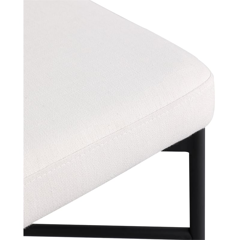 Meridian Furniture Rivage Cream Durable Linen Textured Fabric Stool (Set of 2)