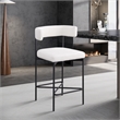 Meridian Furniture Rivage Cream Durable Linen Textured Fabric Stool (Set of 2)