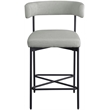 Meridian Furniture Rivage Light Grey Linen Textured Fabric Stool (Set of 2)