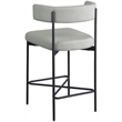 Meridian Furniture Rivage Light Grey Linen Textured Fabric Stool (Set of 2)