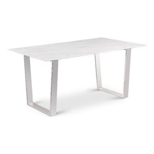 Meridian Furniture Carlton Stone With White Marble Veneer Top Dining Table