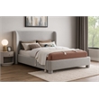 Meridian Furniture Penny Grey Boucle Fabric Full Bed