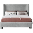 Meridian Furniture Penny Grey Boucle Fabric Full Bed