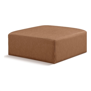 Meridian Furniture Cube Brown Vegan Leather Ottoman
