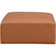 Meridian Furniture Cube Cognac Vegan Leather Ottoman
