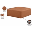 Meridian Furniture Cube Cognac Vegan Leather Ottoman
