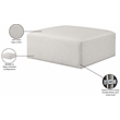Meridian Furniture Cube Cream Vegan Leather Ottoman