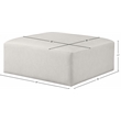 Meridian Furniture Cube Cream Vegan Leather Ottoman