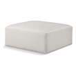 Meridian Furniture Cube Cream Vegan Leather Ottoman