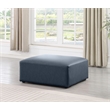 Meridian Furniture Cube Navy Blue Vegan Leather Ottoman