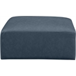 Meridian Furniture Cube Navy Blue Vegan Leather Ottoman