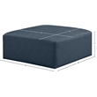 Meridian Furniture Cube Navy Blue Vegan Leather Ottoman
