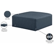 Meridian Furniture Cube Navy Blue Vegan Leather Ottoman