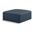 Meridian Furniture Cube Navy Blue Vegan Leather Ottoman
