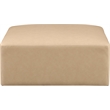 Meridian Furniture Cube Tan Vegan Leather Ottoman