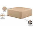 Meridian Furniture Cube Tan Vegan Leather Ottoman