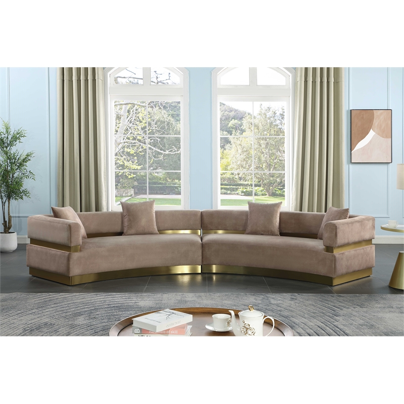 Meridian Furniture Belsa Beige Velvet 2pc. Sectional