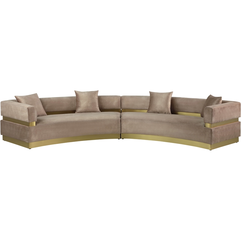 Meridian Furniture Belsa Beige Velvet 2pc. Sectional