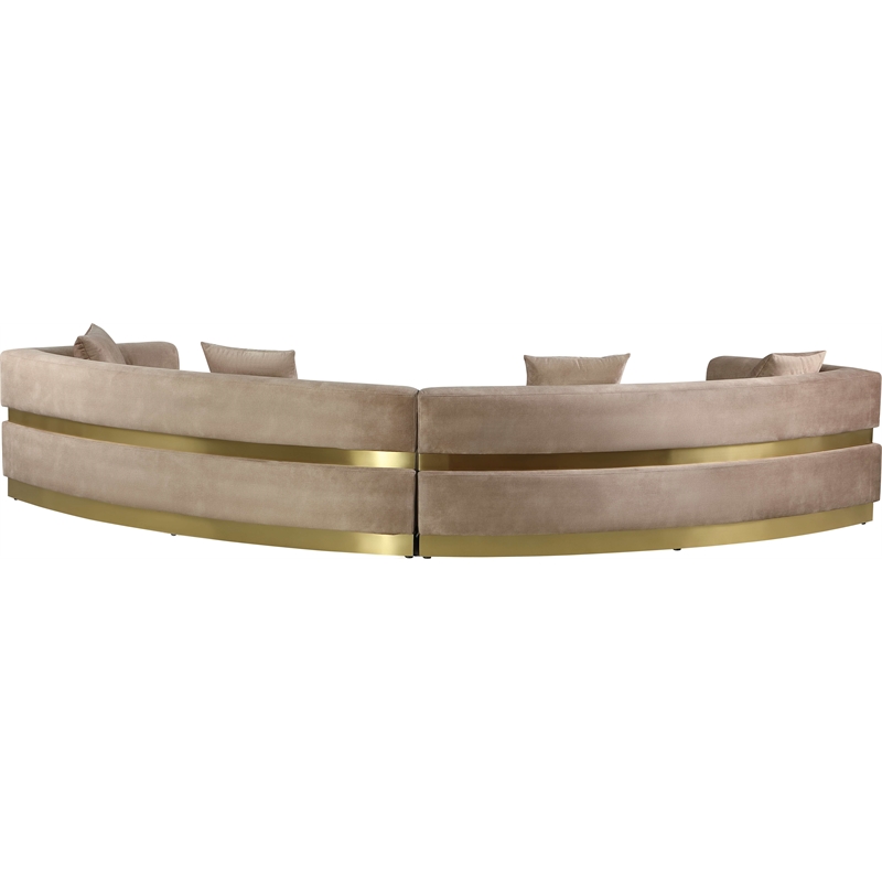 Meridian Furniture Belsa Beige Velvet 2pc. Sectional