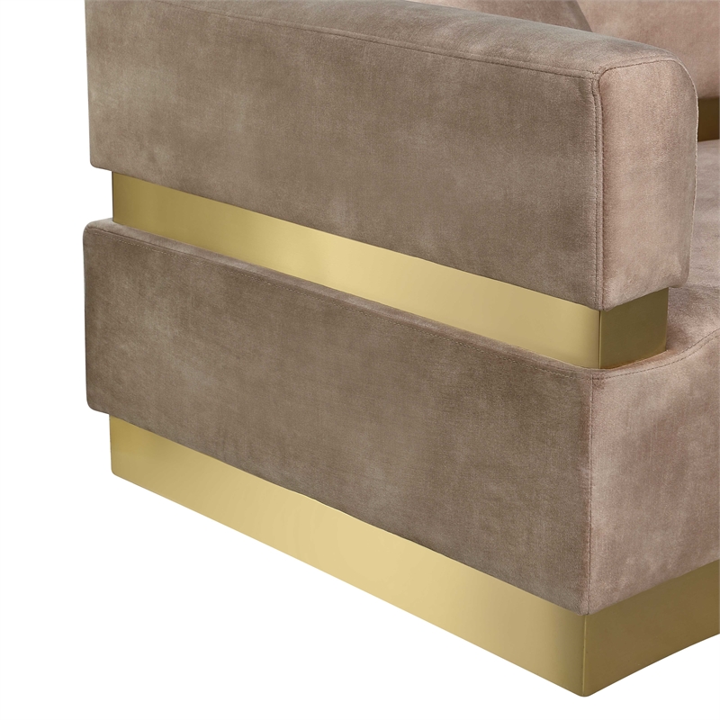 Meridian Furniture Belsa Beige Velvet 2pc. Sectional