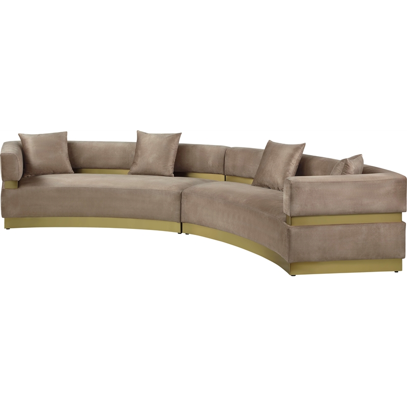 Meridian Furniture Belsa Beige Velvet 2pc. Sectional