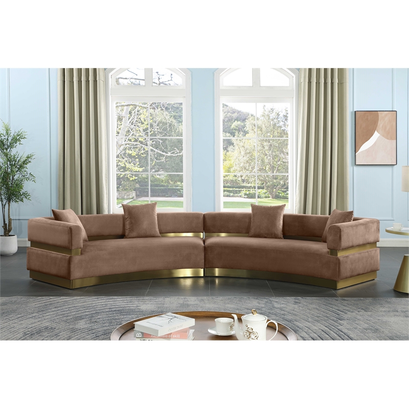 Meridian Furniture Belsa Brown Velvet 2pc. Sectional