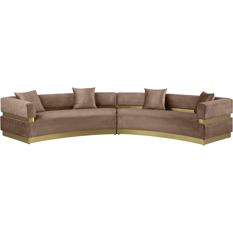 Meridian Furniture Belsa Brown Velvet 2pc. Sectional