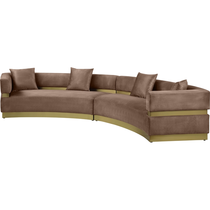 Meridian Furniture Belsa Brown Velvet 2pc. Sectional