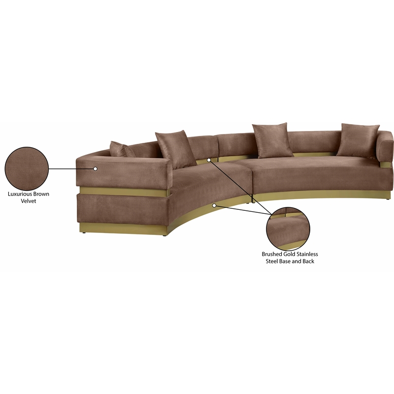Meridian Furniture Belsa Brown Velvet 2pc. Sectional