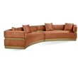 Meridian Furniture Belsa Cognac Velvet 2pc. Sectional
