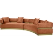 Meridian Furniture Belsa Cognac Velvet 2pc. Sectional