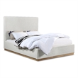 Meridian Furniture Alfie Cream Linen Textured Fabric Full Bed