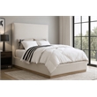 Meridian Furniture Alfie Cream Linen Textured Fabric Full Bed