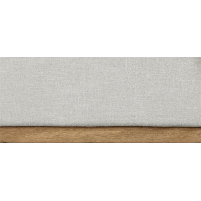Meridian Furniture Alfie Cream Linen Textured Fabric Queen Bed