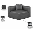 Meridian Furniture Cube Charcoal Grey Vegan Leather Corner Chair