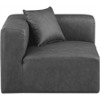 Meridian Furniture Cube Charcoal Grey Vegan Leather Corner Chair