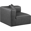 Meridian Furniture Cube Charcoal Grey Vegan Leather Corner Chair