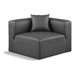 Meridian Furniture Cube Charcoal Grey Vegan Leather Corner Chair
