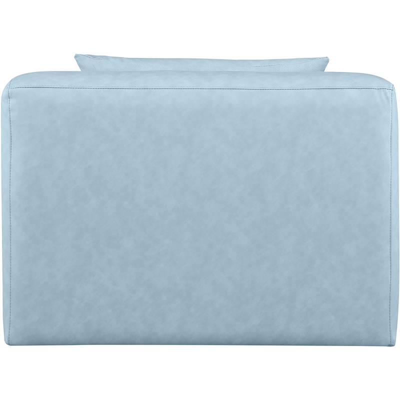 Meridian Furniture Cube Light Blue Vegan Leather Armless Chair